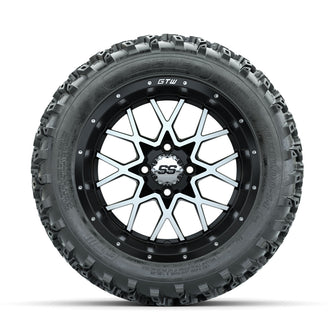 GTW Vortex Machined/Matte Black 14 in Wheels with 23x10.00-14 Rogue All Terrain Tires  Full Set