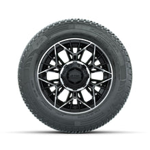 Set of (4) 12 in GTW Stellar Machined & Black Wheels with 215/50-R12 Fusion S/R Street Tires