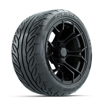 GTW Spyder Matte Black 14 in Wheels with 225/40-R14 Fusion GTR Street Tires  Full Set