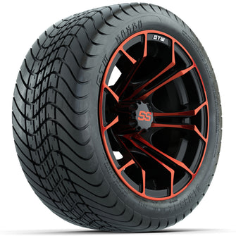 GTW Spyder Red/Black 12 in Wheels with 215/35-12 GTW Mamba Street Tires  Full Set