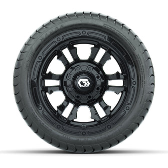 GTW Shogun Gloss Black 12 in Wheels with 215/35-12 Mamba Street Tires  Full Set