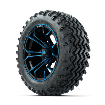 GTW Spyder Blue/Black 14 in Wheels with 23x10.00-14 Rogue All Terrain Tires  Full Set