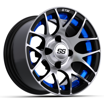 12" GTW Pursuit Blue with Machined Accents Wheel