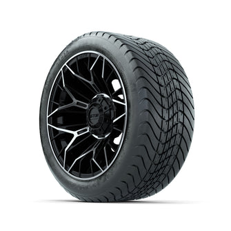 Set of (4) 14 in GTW Stellar Machined & Black Wheels with 225/30-14 Mamba Street Tire