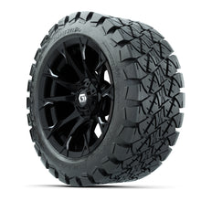 GTW Diablo Gloss Black/Machined 14 in Wheels with 22x10-14 Timberwolf All-Terrain Tires  Full Set