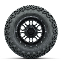 Set of (4) 12 in GTW Volt Machined & Black Wheels with 23x10.5-12 Predator All-Terrain Tires