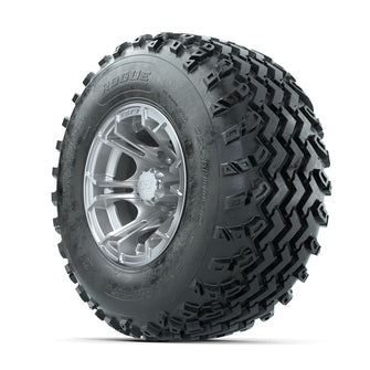 GTW Spyder Silver 10 in Wheels with 22x11.00-10 Rogue All Terrain Tires  Full Set