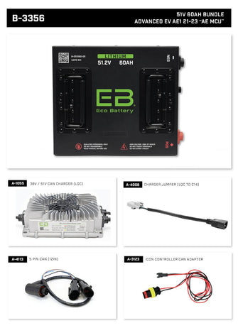 Advanced EV Advent 2022-2024 Eco Lithium 51v 60Ah Battery Bundle