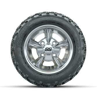 GTW Godfather Chrome 10 in Wheels with 18x9.50-10 Rogue All Terrain Tires – Full Set