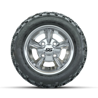 GTW Godfather Chrome 10 in Wheels with 18x9.50-10 Rogue All Terrain Tires  Full Set