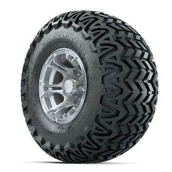 GTW Spyder Silver Brush 10 in Wheels with 22x11-10 Predator All Terrain Tires – Full Set