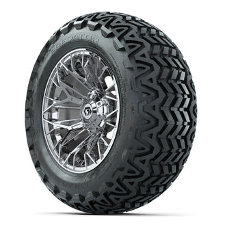 Set of (4) 14 in GTW Stellar Chrome Wheels with 23x10-14 Predator All-Terrain Tires