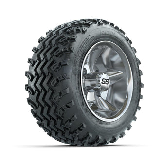 GTW Godfather Chrome 10 in Wheels with 18x9.50-10 Rogue All Terrain Tires – Full Set