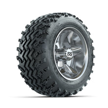 GTW Godfather Chrome 10 in Wheels with 18x9.50-10 Rogue All Terrain Tires  Full Set