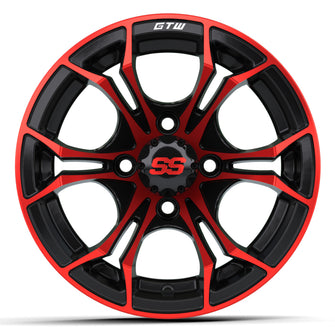 12" GTW Spyder Black with Red Accents Wheel