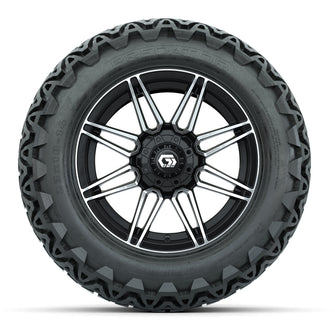 GTW Stealth Gloss Black/Machined 14 in Wheels with 23x10-14 Predator All-Terrain Tires  Full Set