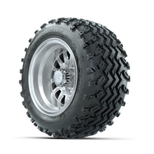 GTW Medusa Machined/Silver 10 in Wheels with 18x9.50-10 Rogue All Terrain Tires – Full Set