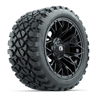 Set of (4) 14 in GTW Stellar Black Wheels with 23x10-R14 Nomad All-Terrain Tires