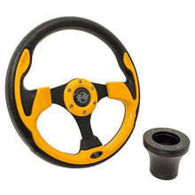 2004-Up Club Car Precedent - GTW Yellow Race Steering Wheel with Black Adaptor