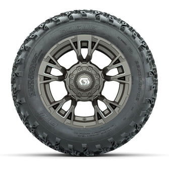 GTW® Vandal Satin Bronze/Machined 12 in Wheels with 22x11.00-12 Rogue All-Terrain Tires – Full Set