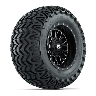 Set of (4) 12 in GTW® Helix Machined & Black Wheels with 23x10.5-12 Predator All-Terrain Tires PN# A19-822