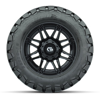 GTW Stealth Gloss Black 12 in Wheels with 22x10-12 Timberwolf All-Terrain Tires  Full Set