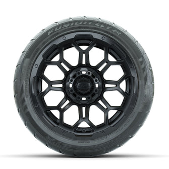 GTW Bravo Matte Black 14 in Wheels with 225/40-R14 Fusion GTR Street Tires  Full Set