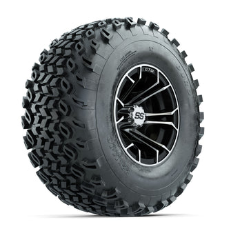 GTW Spyder Machined/Black 10 in Wheels with 22x11-10 Duro Desert All Terrain Tires  Full Set