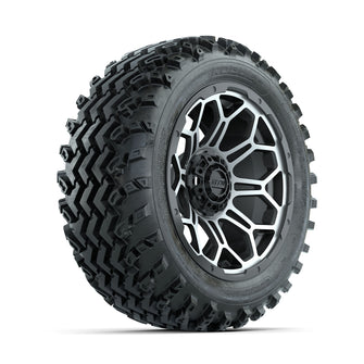 GTW Bravo Machined/Matte Grey 14 in Wheels with 23x10.00-14 Rogue All Terrain Tires  Full Set