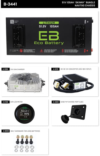 Navitas Chassis Eco Lithium 51v 105Ah Battery Bundle - Skinny