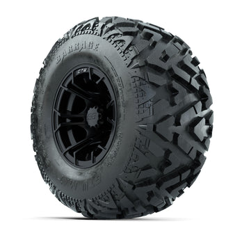 GTW Spyder Matte Black 10 in Wheels with 22x10-10 Barrage Mud Tires  Full Set