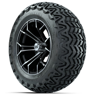 GTW Spyder Machined/Black 14 in Wheels with 23x10-14 GTW Predator All-Terrain Tires  Full Set