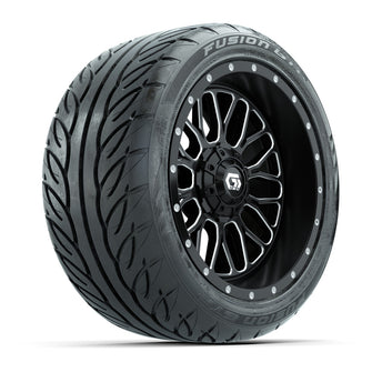 GTW Helix Machined/Black 14 in Wheels with 225/40-R14 Fusion GTR Street Tires  Full Set