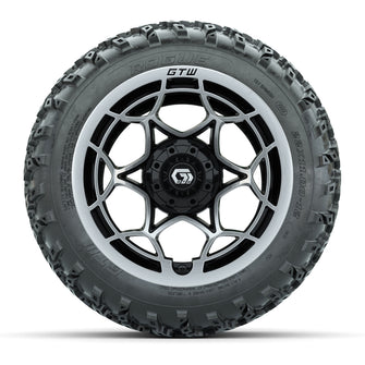 GTW Nexus Gloss Black 12 in Wheels with 22x11.00-12 Rogue All-Terrain Tires  Full Set