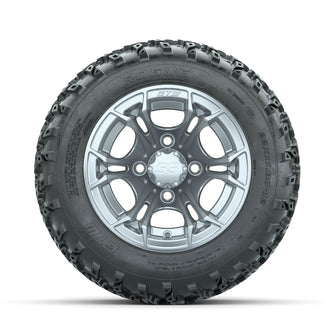 GTW Spyder Silver 12 in Wheels with 22x11.00-12 Rogue All Terrain Tires  Full Set