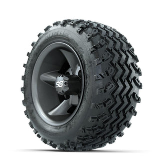 GTW Godfather Matte Grey 10 in Wheels with 18x9.50-10 Rogue All Terrain Tires – Full Set