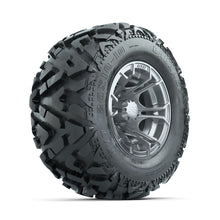 GTW Spyder Silver Brush 10 in Wheels with 20x10-10 Barrage Mud Tires  Full Set