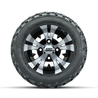 GTW Vampire Machined/Black 10 in Wheels with 18x9.50-10 Rogue All Terrain Tires – Full Set