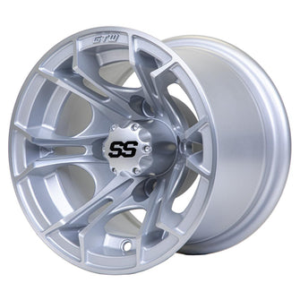 GTW Spyder Silver Brush 10 Inch Wheel