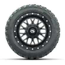 Set of (4) 12 in GTW Helix Machined & Black Wheels with 22x11-R12 Nomad All-Terrain Tires