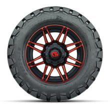 GTW Stealth Black/Red 12 in Wheels with 22x10-12 Timberwolf All-Terrain Tires  Full Set