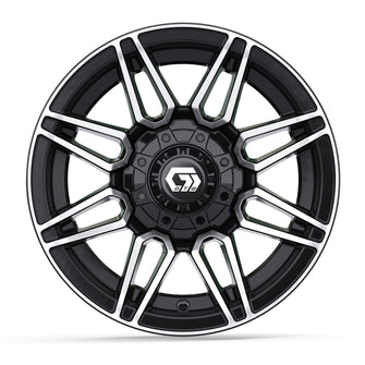 12" GTW Stealth Gloss Black with Machined Accents Wheel