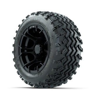 GTW Spyder Matte Black 10 in Wheels with 18x9.50-10 Rogue All Terrain Tires  Full Set