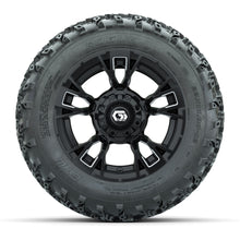 GTW Vandal Matte Black/Machined 12 in Wheels with 22x11.00-12 Rogue All-Terrain Tires  Full Set