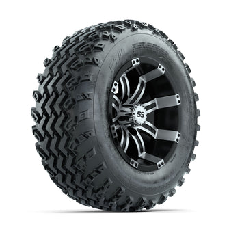 GTW Tempest Machined/Black 12 in Wheels with 23x10.00-12 Rogue All Terrain Tires  Full Set