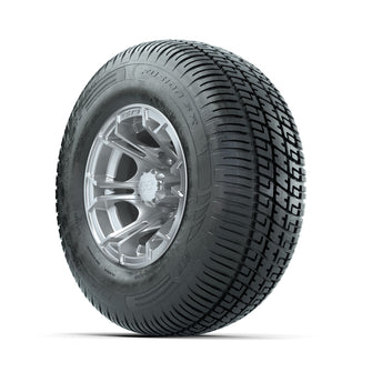 GTW Spyder Silver Brush 10 in Wheels with 205/65-R10 Fusion SR Steel Belted Radial Tires  Full Set