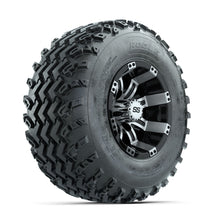 GTW Tempest Machined/Black 10 in Wheels with 22x11.00-10 Rogue All Terrain Tires  Full Set