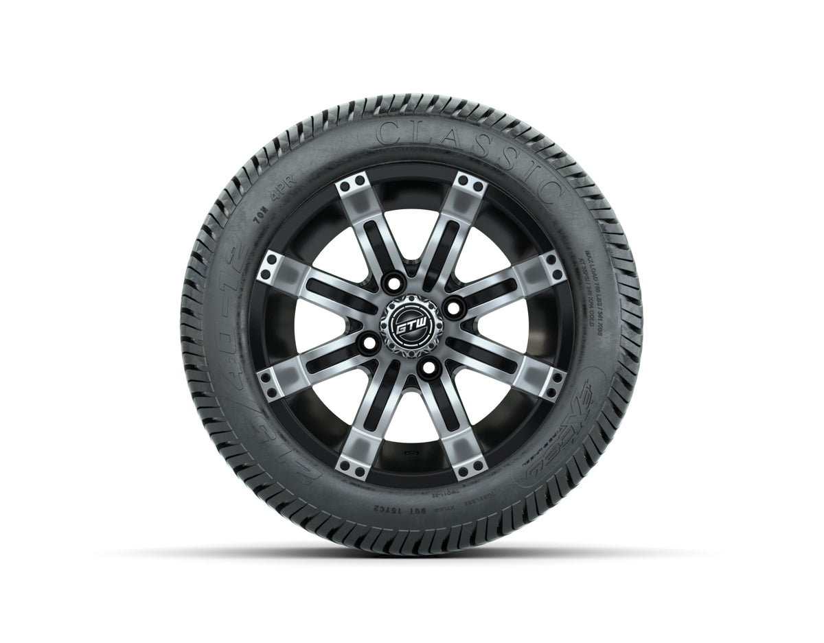 12ù GTW Tempest Black and Machined Wheels with Excel Lo-Profile Street Tires  Set of 4