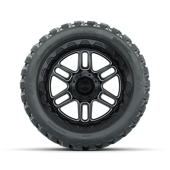 Set of (4) 14 in GTW® Titan Machined & Black Wheels with 23x10-R14 Nomad All-Terrain Tires