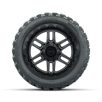 Set of (4) 14 in GTW Titan Machined & Black Wheels with 23x10-R14 Nomad All-Terrain Tires